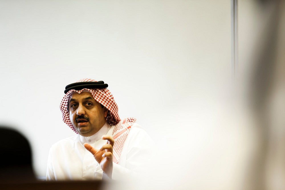 H.E. Minister Dr. Kahlid Bin Mohammad Al Attiyah Helps Chart the Future with Qatari University Students in Education City