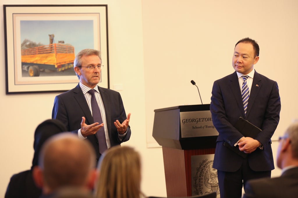 Dean Gerd Nonneman with his Ambassador Kang