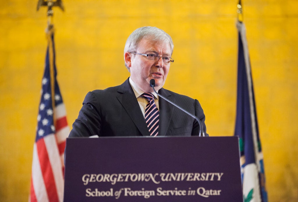 Georgetown SFS-Q Welcomes Prime Minister Kevin Rudd
