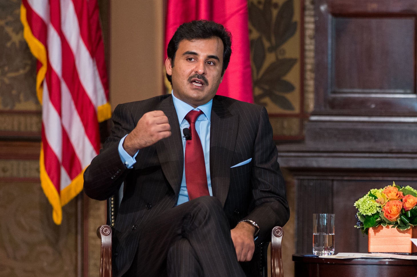 Amir of Qatar Sheikh Tamim bin Hamad bin Khalifa Al Thani Visits Georgetown University in the United States