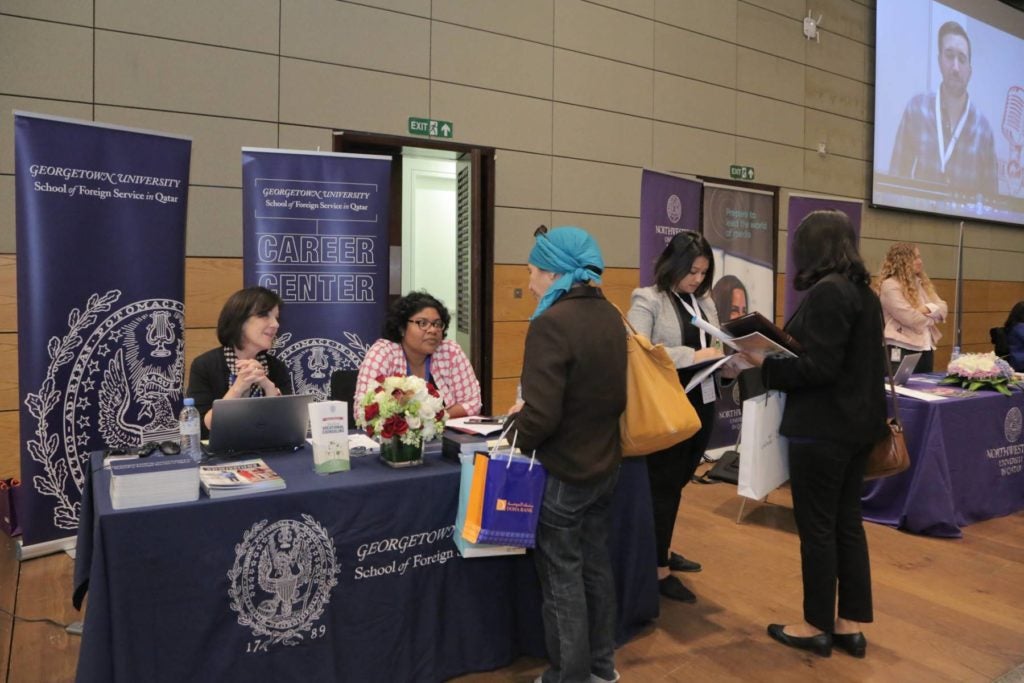 Georgetown Booth in Education City Career Fair