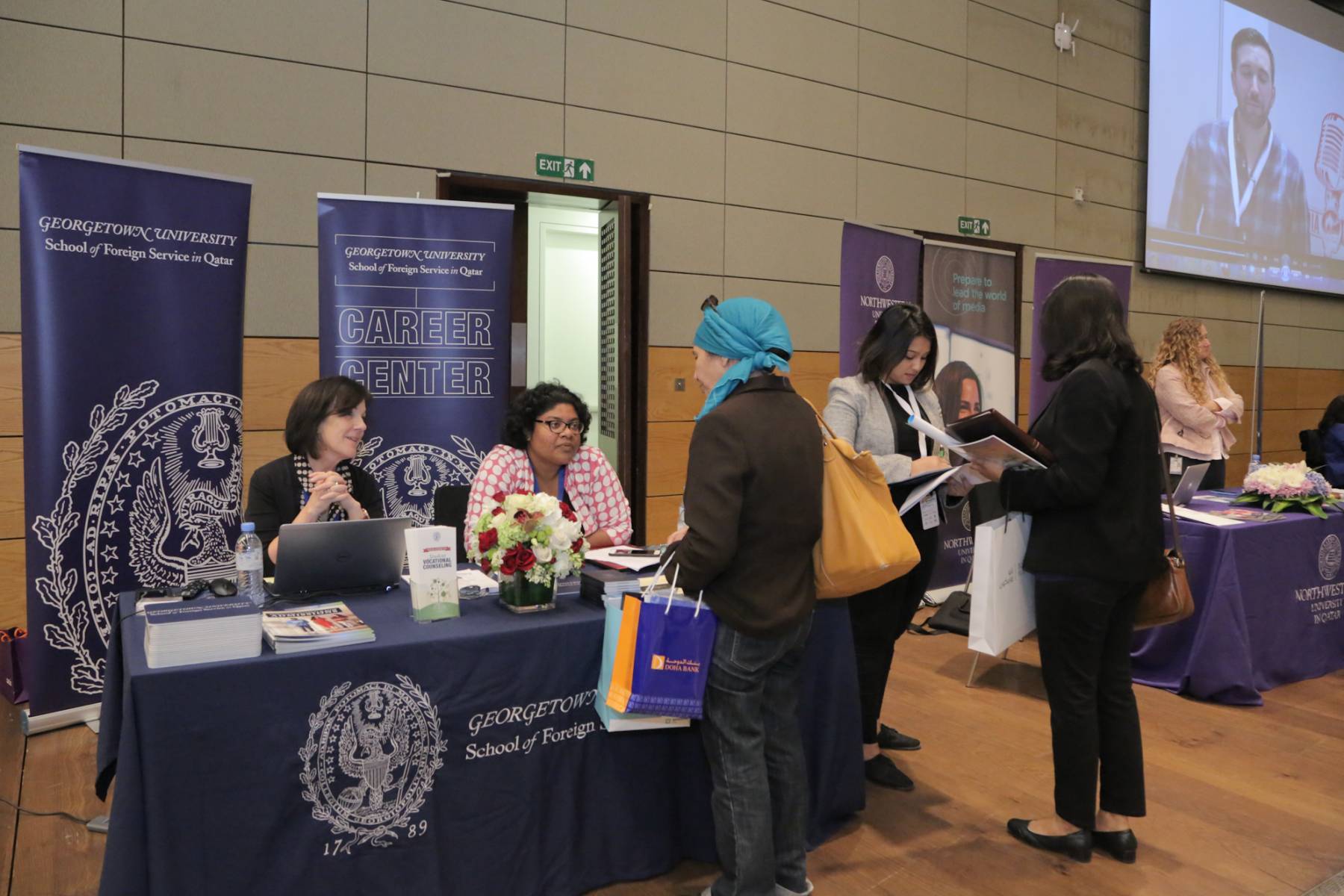 Georgetown Booth in Education City Career Fair