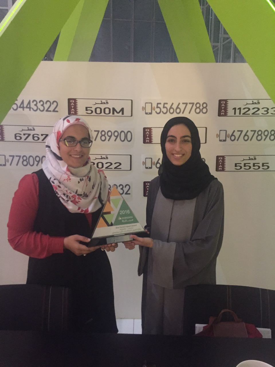 Alya Al-Hashemi (SFS â17) and Doaa Awad from Texas A&M