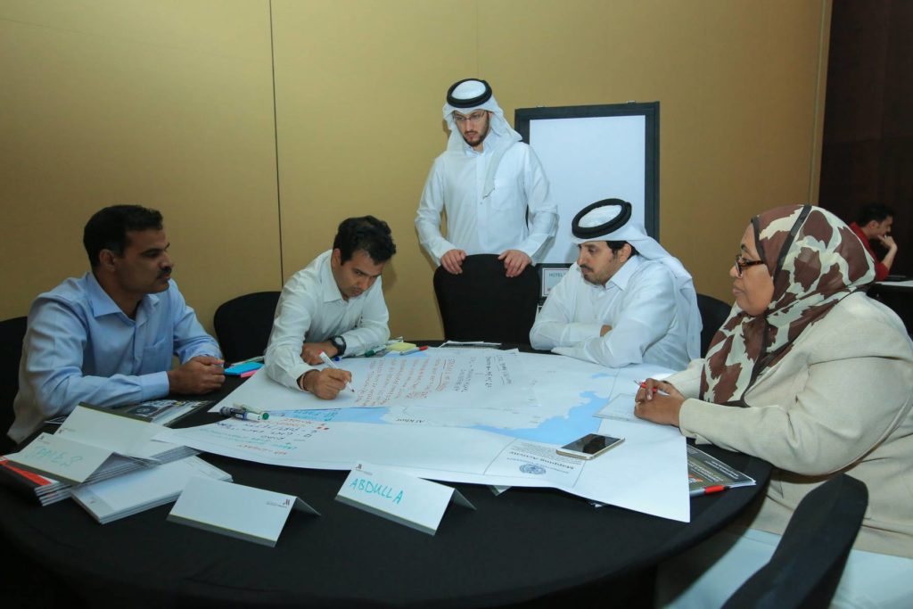 Participants taking part in activities during the course