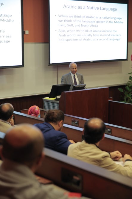 Professor Abbas Benmamoun during the lecture