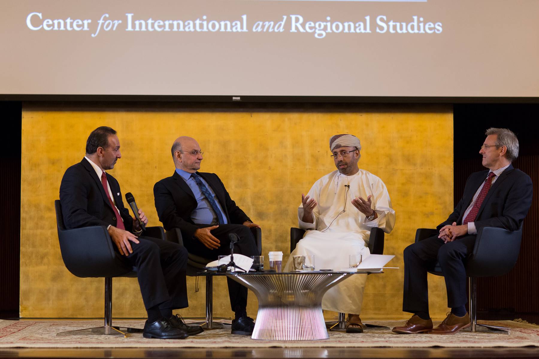 The panelists (from left to right): Dr. Mehran Kamrava