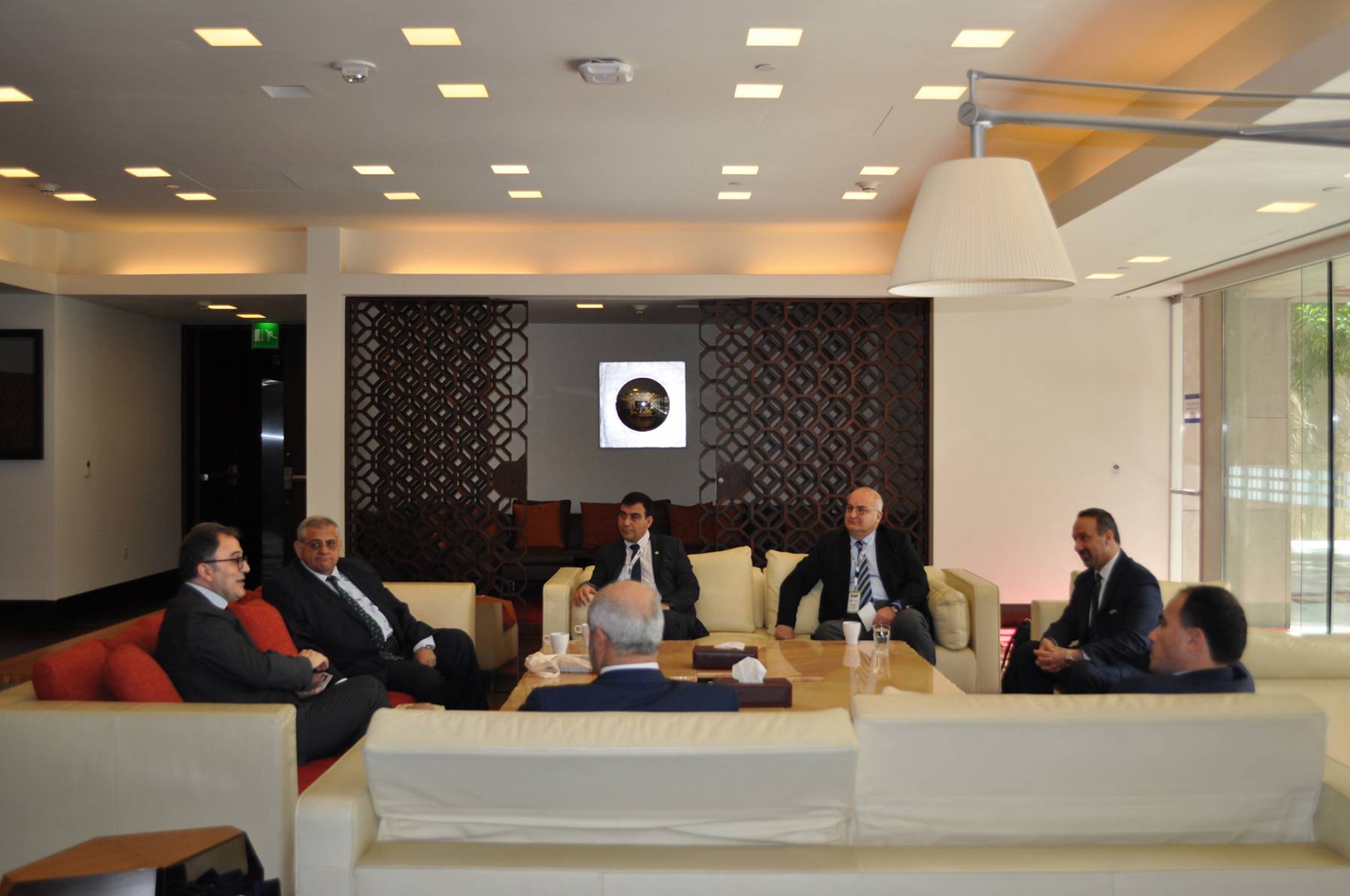 Dean Dallal and Director of CIRS Mehran Kamrava explore academic opportunities with a delegation from Eastern Mediterranean University
