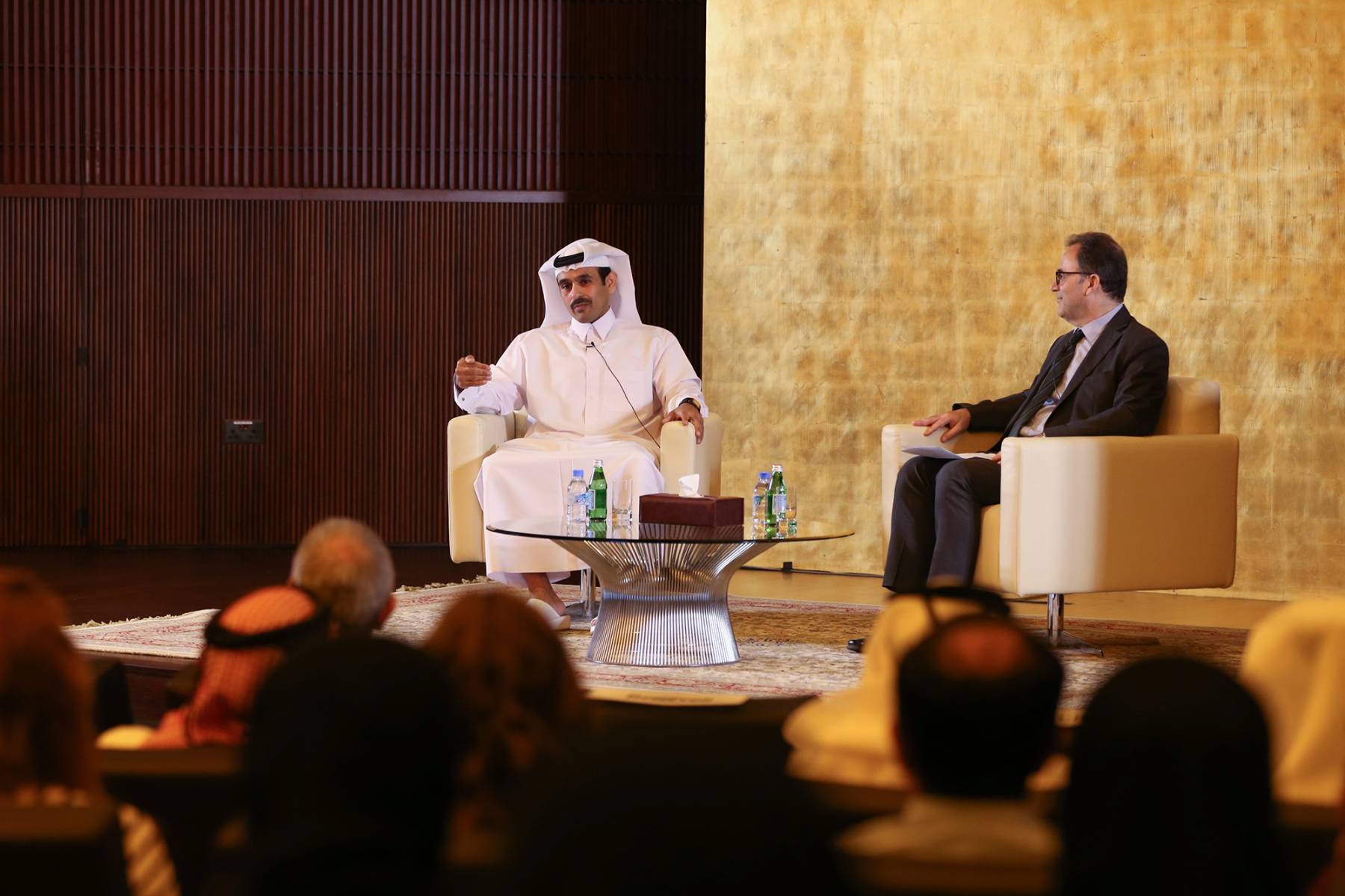 His Excellency Mr. Saad Sherida Al-Kaabi with Dean Ahmad Dallal