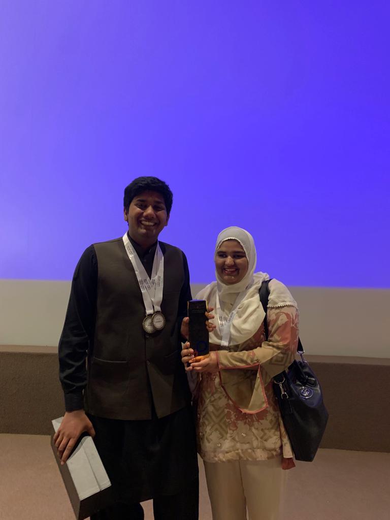 GU-Q Winning Team : Khansa Maria (Class of 2021) and Mudassar Raza Shakir (Class of 2021)