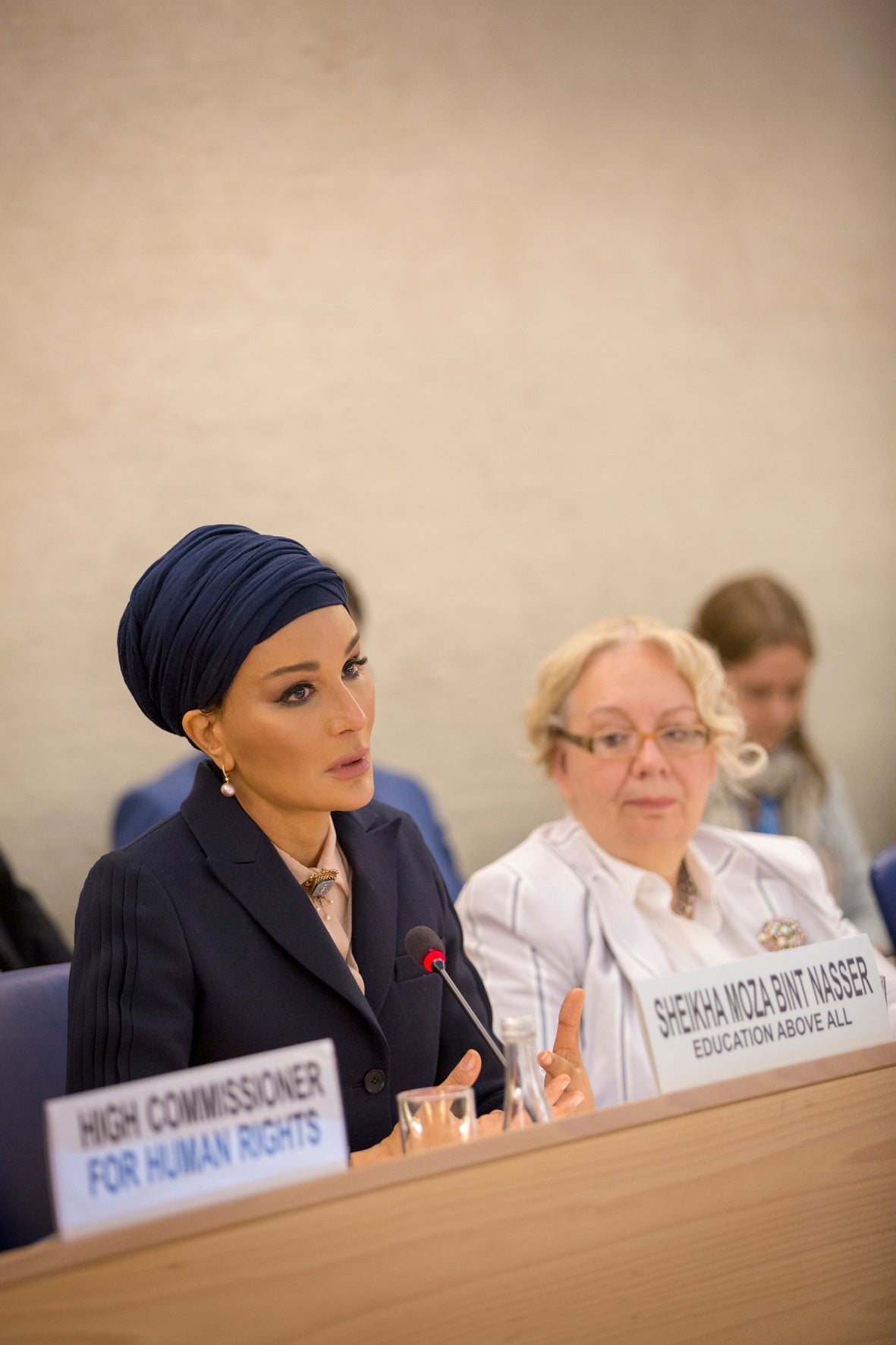 Her Highness Sheikha Moza Bint Nasser at the Annual Social Forum of the United Nationsâ Human Rights Council in Geneva