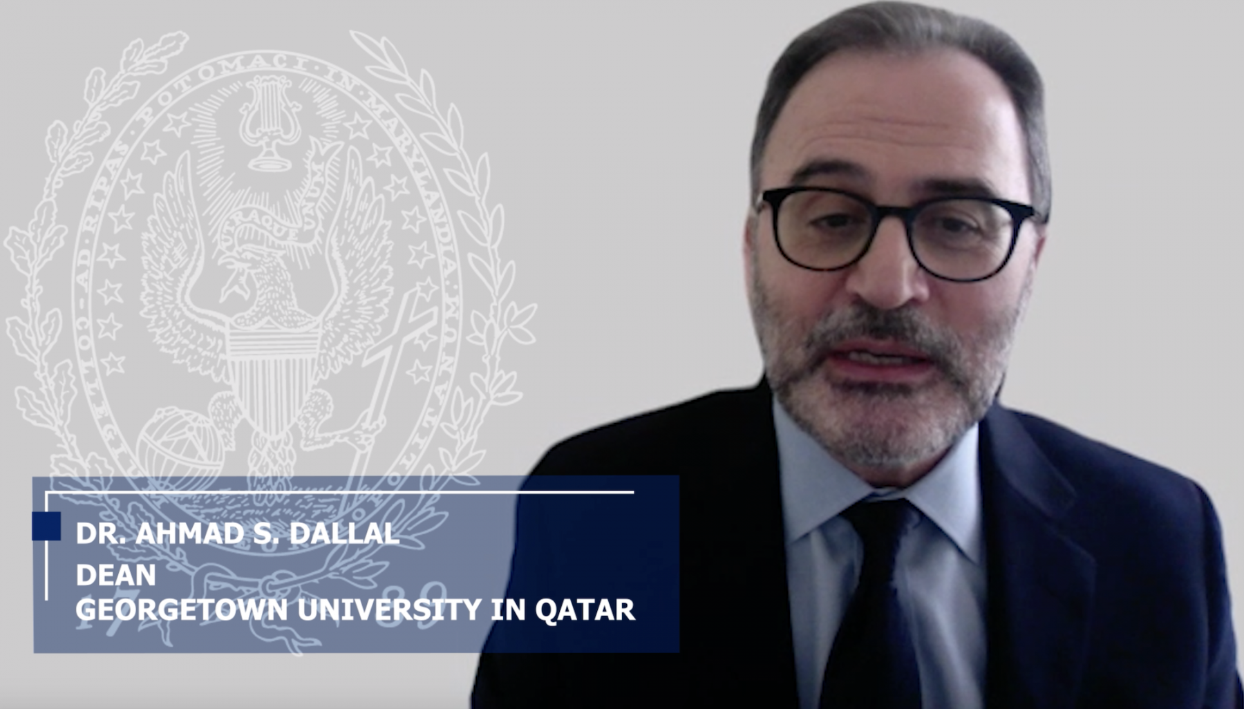 Dean Ahmad Dallal during the Virtual Tropaia Ceremony