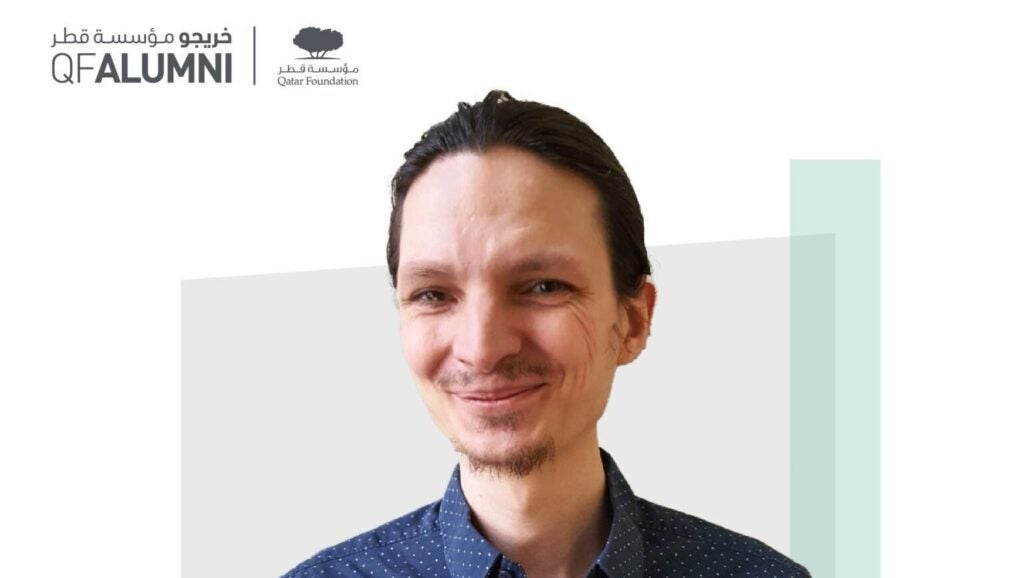 Picture of Asim smiling at the camera, with a text box containing "Join our next alimni Talk: Water Scarcity and Climate Change with Asim Kodzo