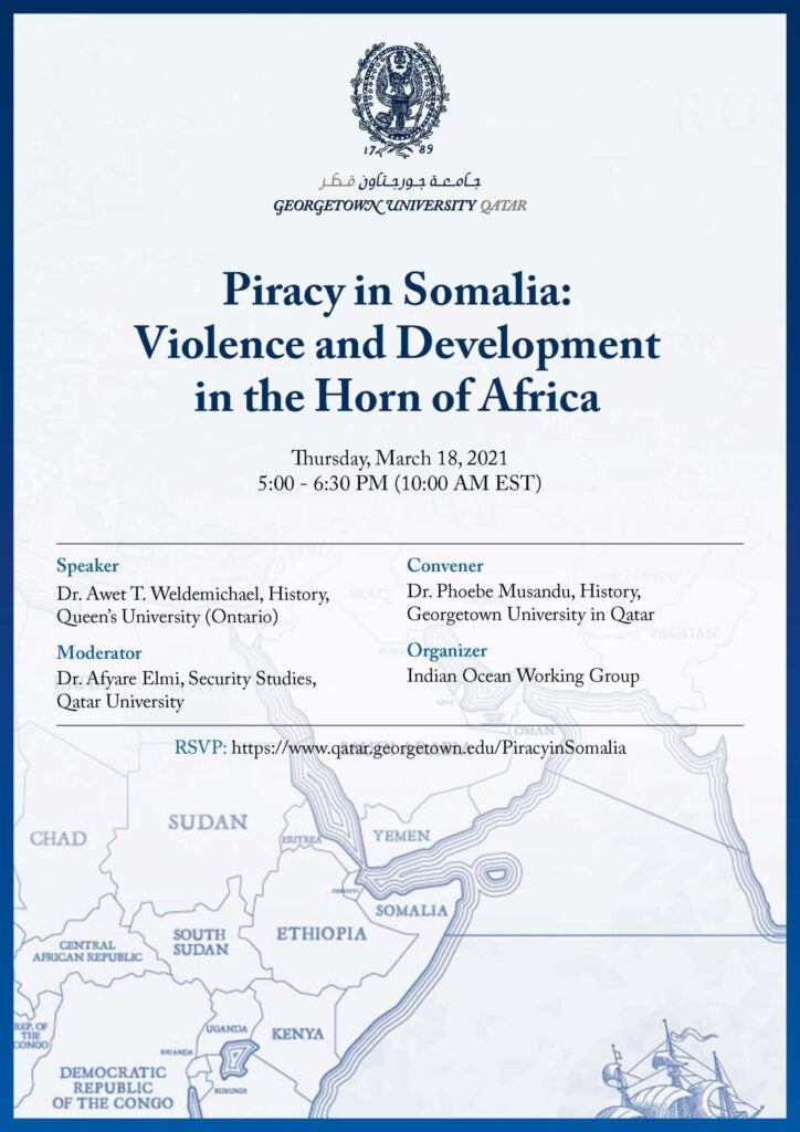 Poster for Piracy in Somalia event